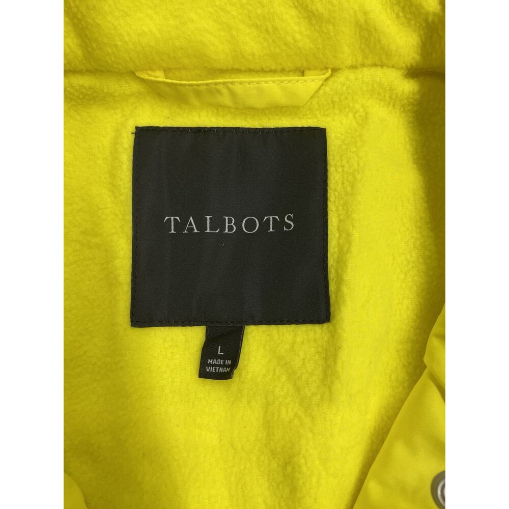 Talbots Vest Womens Large Quilted Yellow Button Front Pockets Classic Spring - Picture 5 of 13